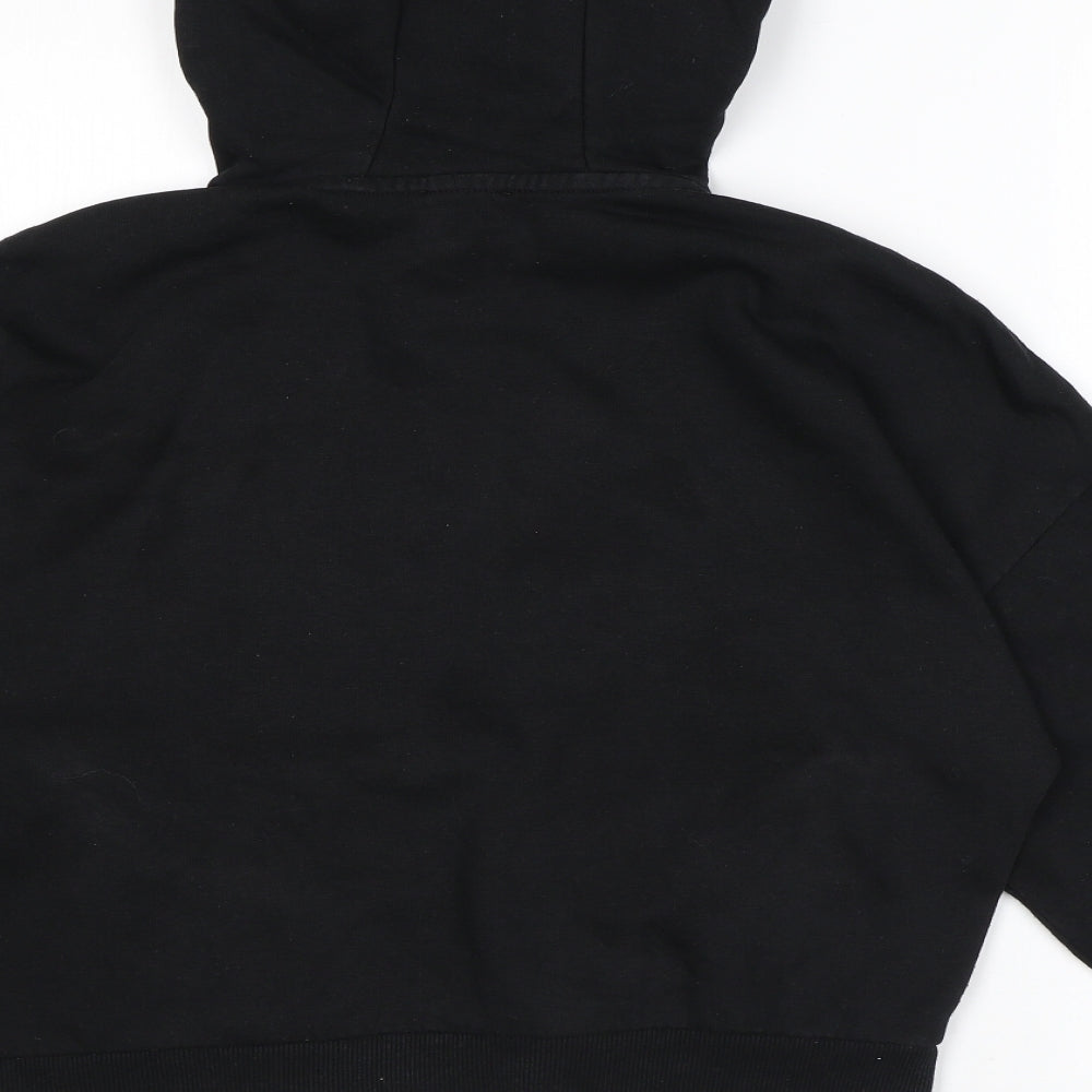 Juicy Couture Girls Black Cotton Pullover Hoodie Size 10-11 Years Pullover - Logo
