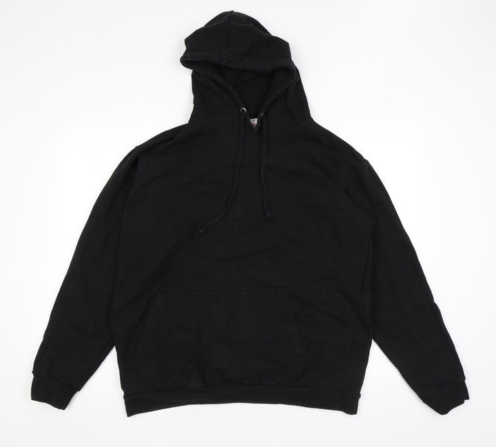 Stars & Stripes Mens Black Polyester Pullover Hoodie Size L - Disco