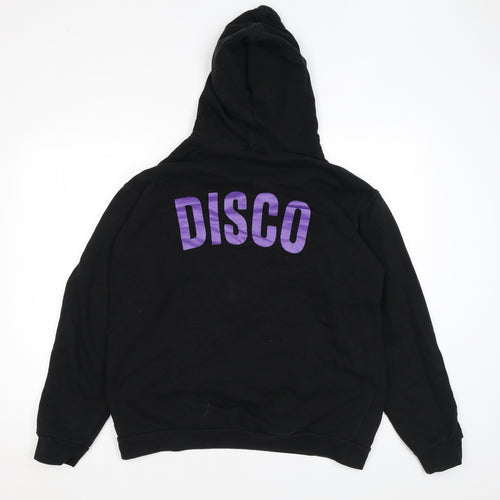 Stars & Stripes Mens Black Polyester Pullover Hoodie Size L - Disco