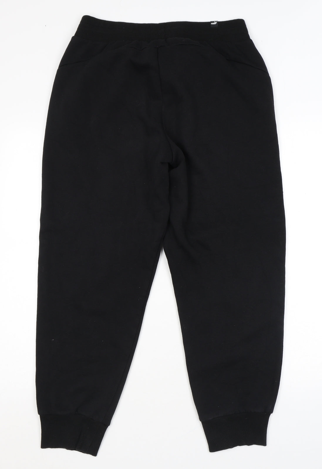 PUMA Mens Black Polyester Jogger Trousers Size M L27 in Regular Pullover