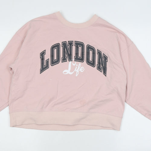 Apricot Womens Pink Cotton Pullover Sweatshirt Size 8 Pullover - London