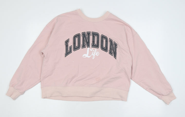 Apricot Womens Pink Cotton Pullover Sweatshirt Size 8 Pullover - London