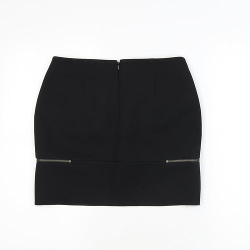 & Other Stories Womens Black Polyester A-Line Skirt Size 8 Zip