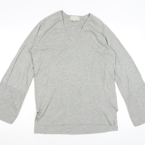 In Wear Womens Grey V-Neck Viscose Pullover Jumper Size S