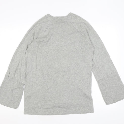 In Wear Womens Grey V-Neck Viscose Pullover Jumper Size S
