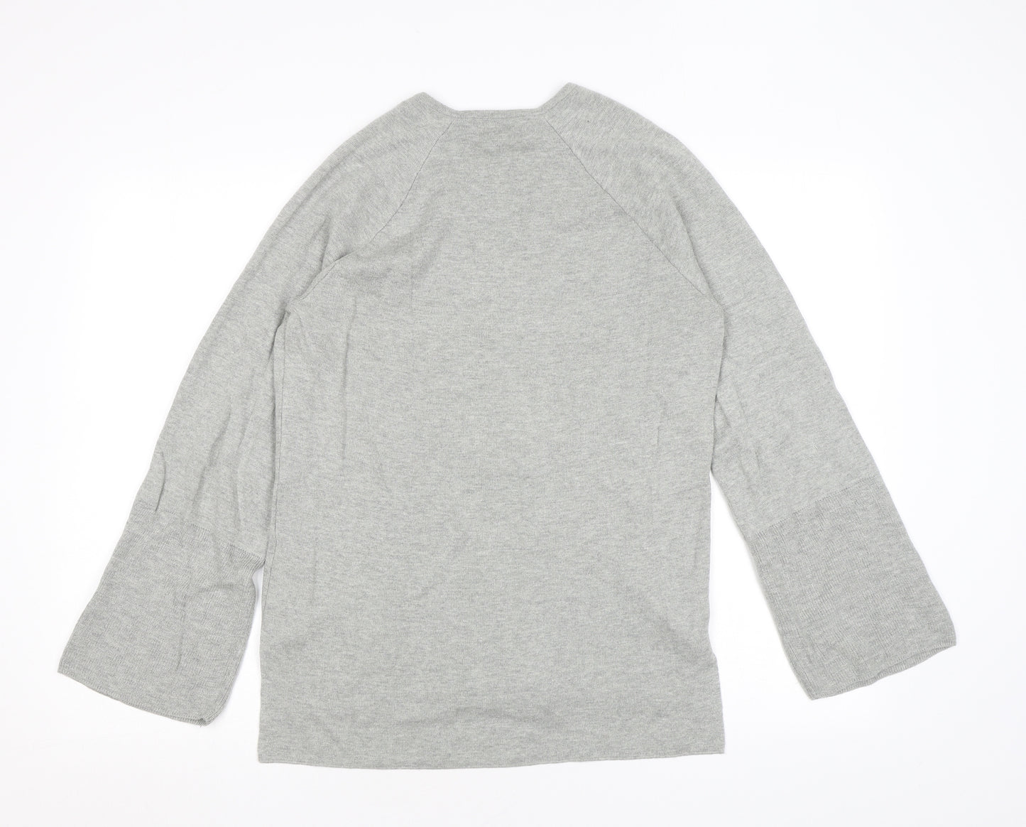 In Wear Womens Grey V-Neck Viscose Pullover Jumper Size S