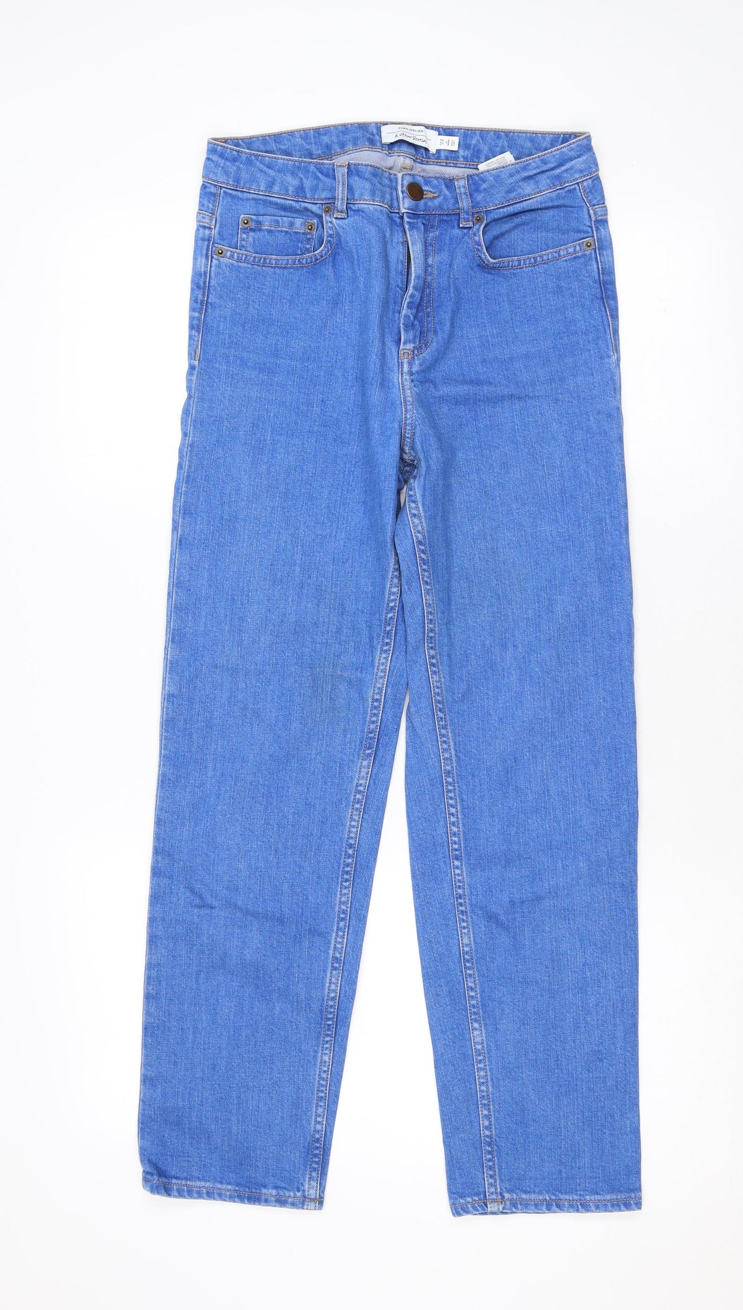 & Other Stories Womens Blue Cotton Straight Jeans Size 26 L26 in Regular Zip