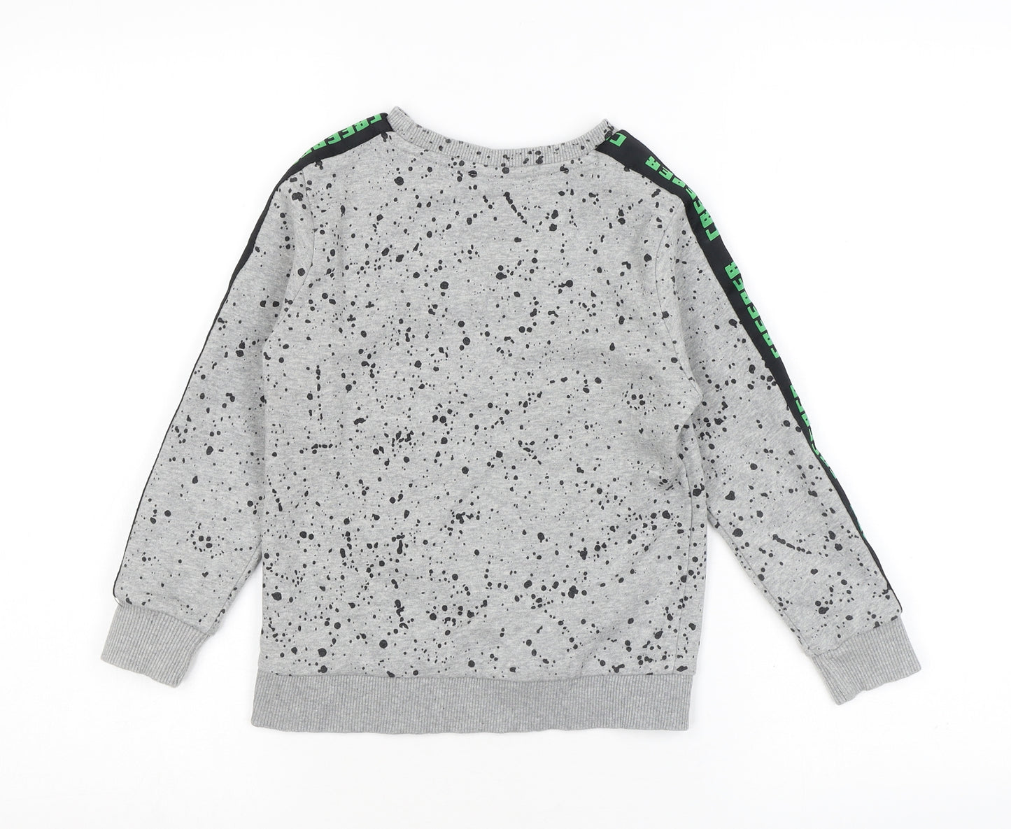 Minecraft Boys Grey Spotted Cotton Pullover Sweatshirt Size 5-6 Years Pullover - Creeper