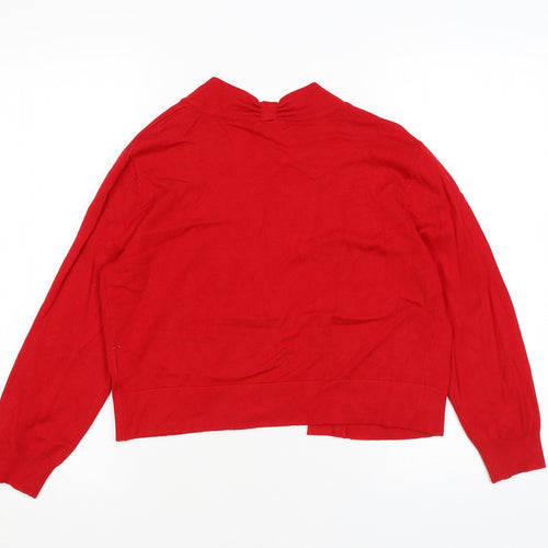 Roman Womens Red V-Neck Viscose Cardigan Jumper Size 12
