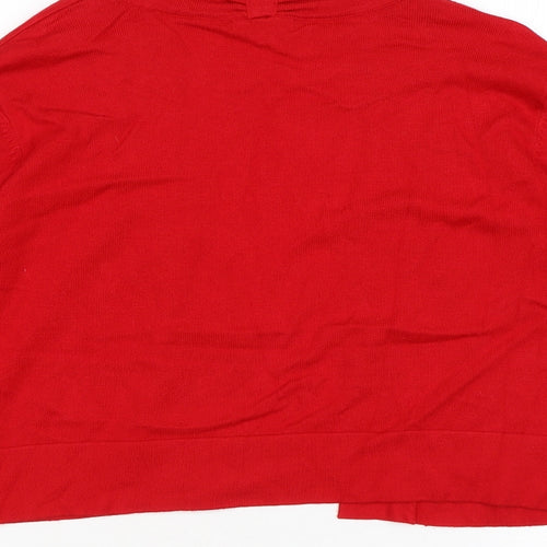Roman Womens Red V-Neck Viscose Cardigan Jumper Size 12