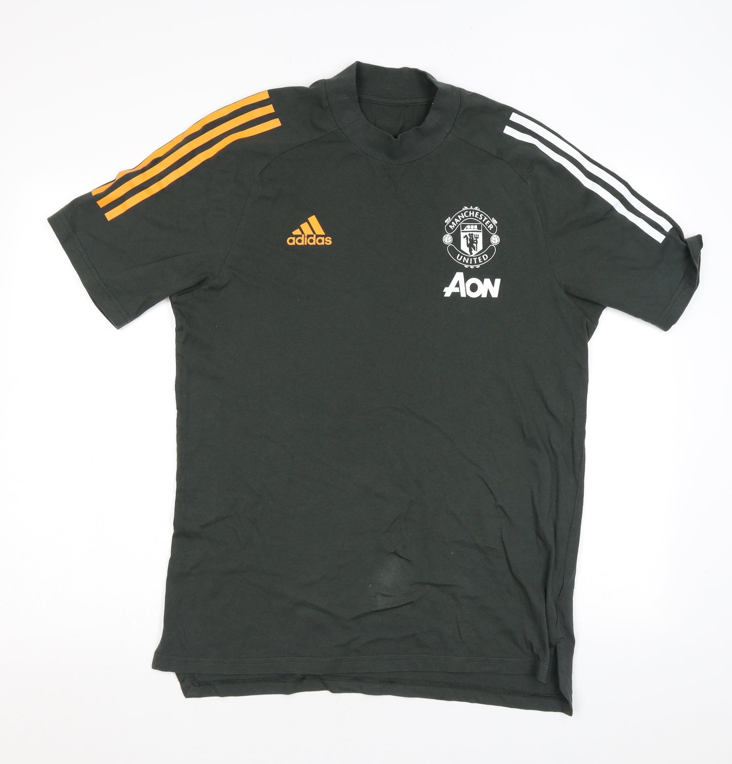 adidas Mens Green Cotton T-Shirt Size M Round Neck - Manchester United