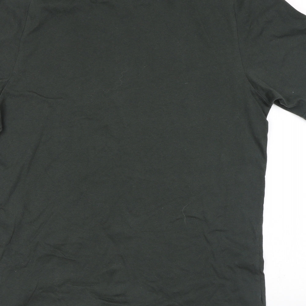 adidas Mens Green Cotton T-Shirt Size M Round Neck - Manchester United