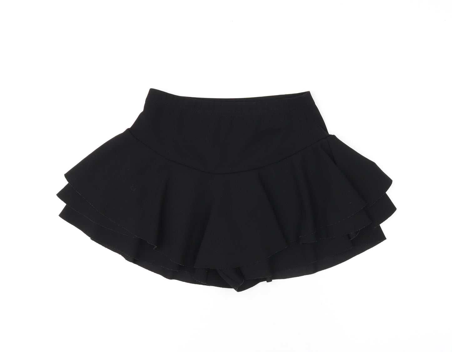 Edge Street Womens Black Polyester Skort Skirt Size 8 Drawstring - Ruffles