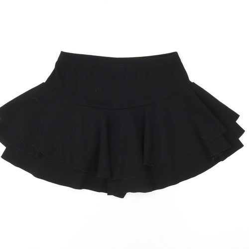 Edge Street Womens Black Polyester Skort Skirt Size 8 Drawstring - Ruffles