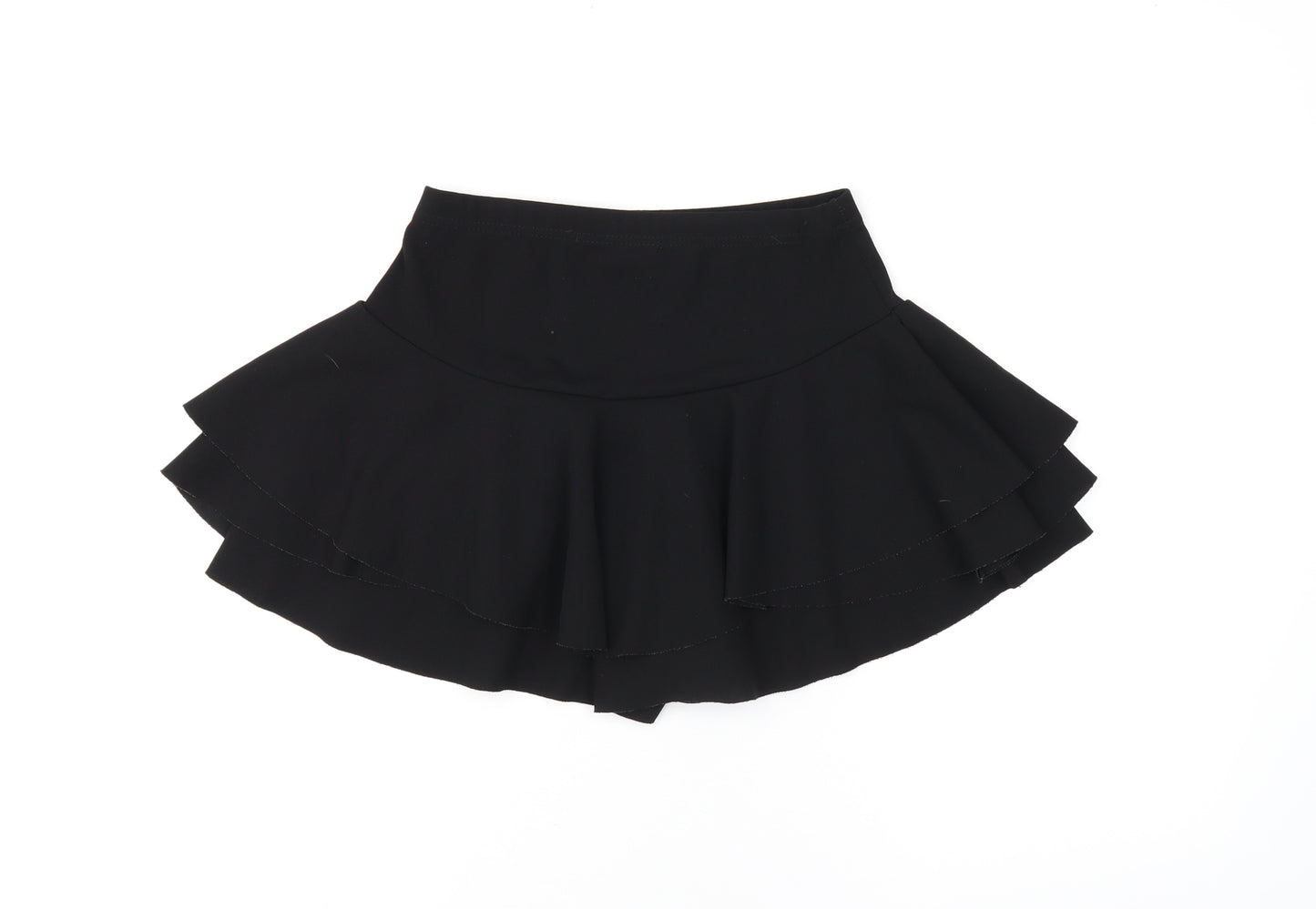 Edge Street Womens Black Polyester Skort Skirt Size 8 Drawstring - Ruffles