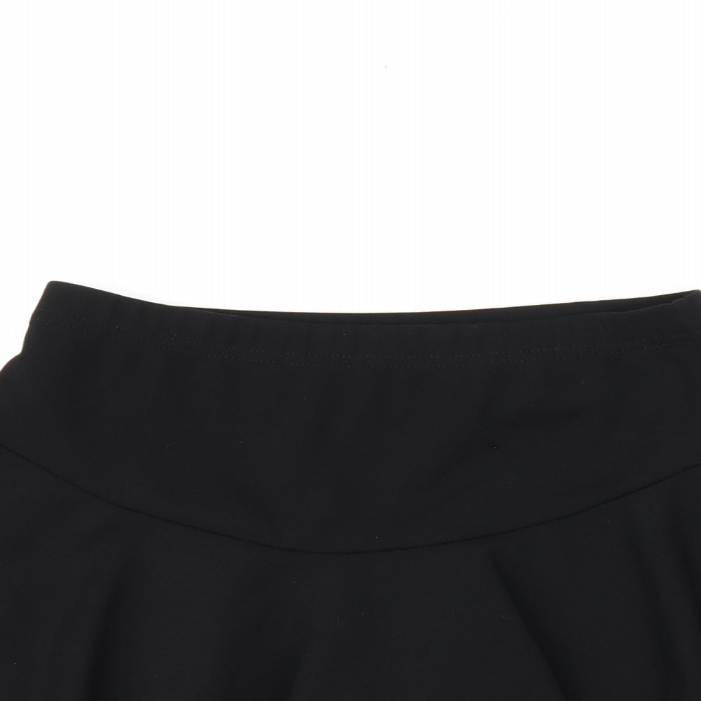 Edge Street Womens Black Polyester Skort Skirt Size 8 Drawstring - Ruffles