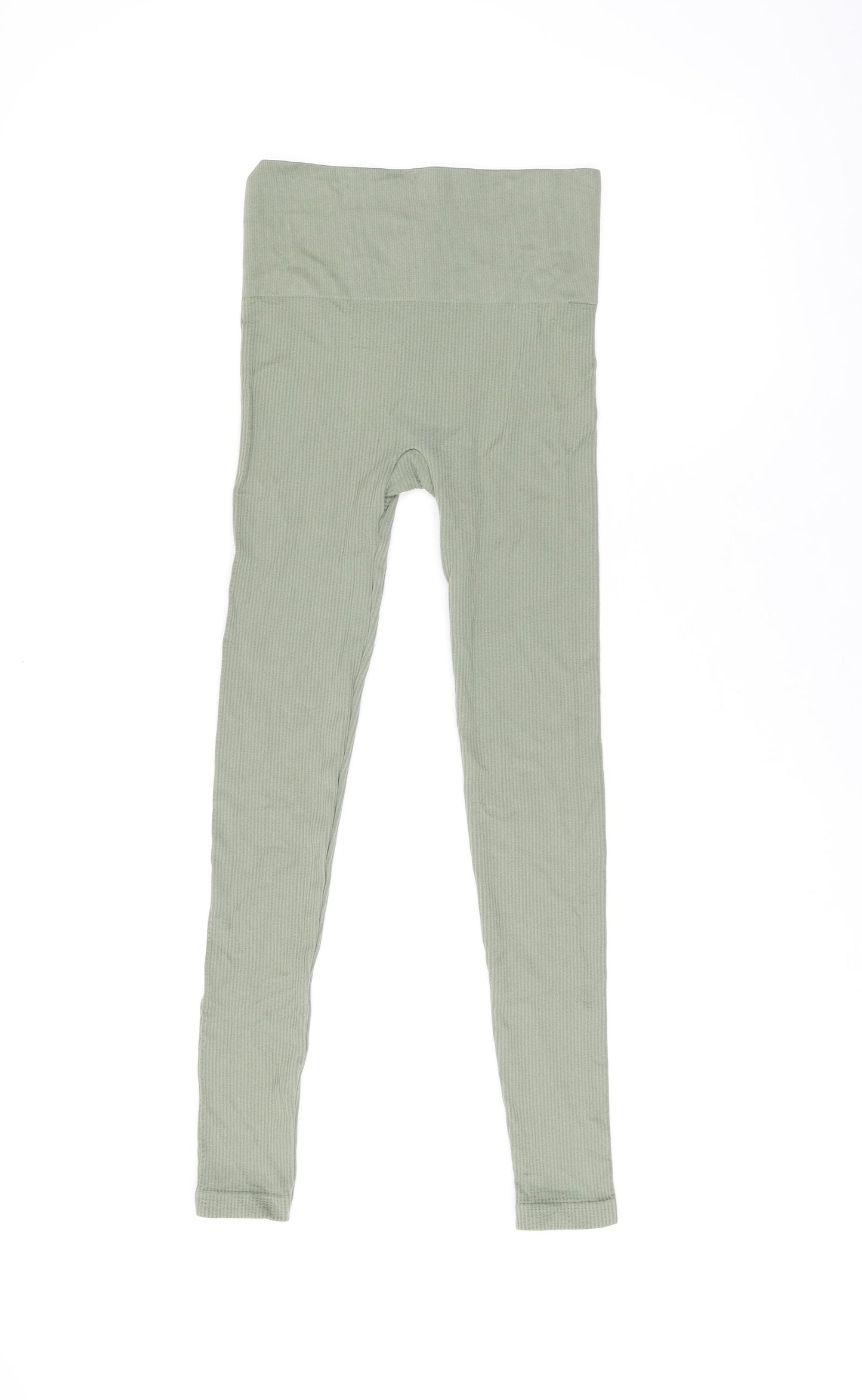 Stradivarius Womens Green Polyamide Capri Leggings Size S L24.5 in - Ribbed