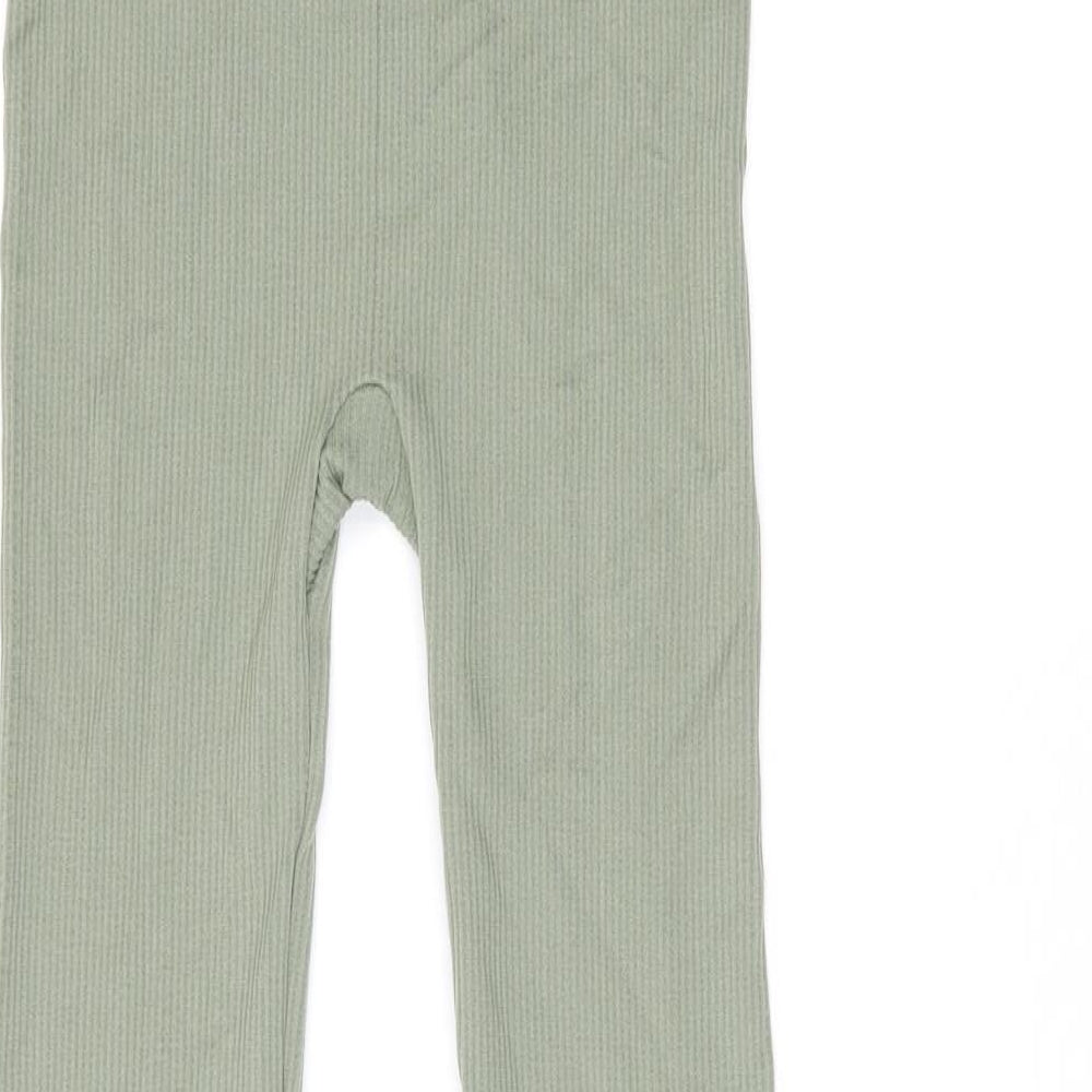 Stradivarius Womens Green Polyamide Capri Leggings Size S L24.5 in - Ribbed