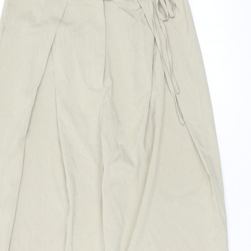 Salanta Womens Beige Polyester Trousers Size L L30 in Regular Zip