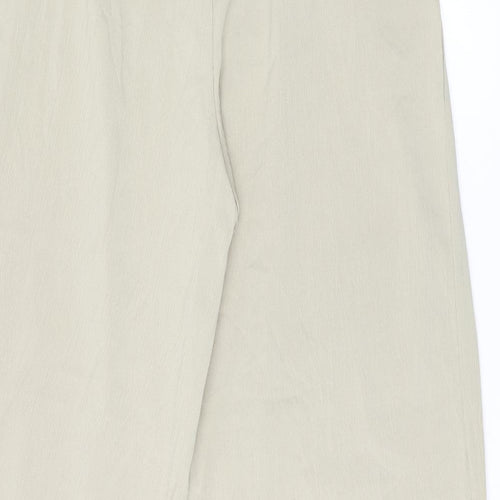 Salanta Womens Beige Polyester Trousers Size L L30 in Regular Zip