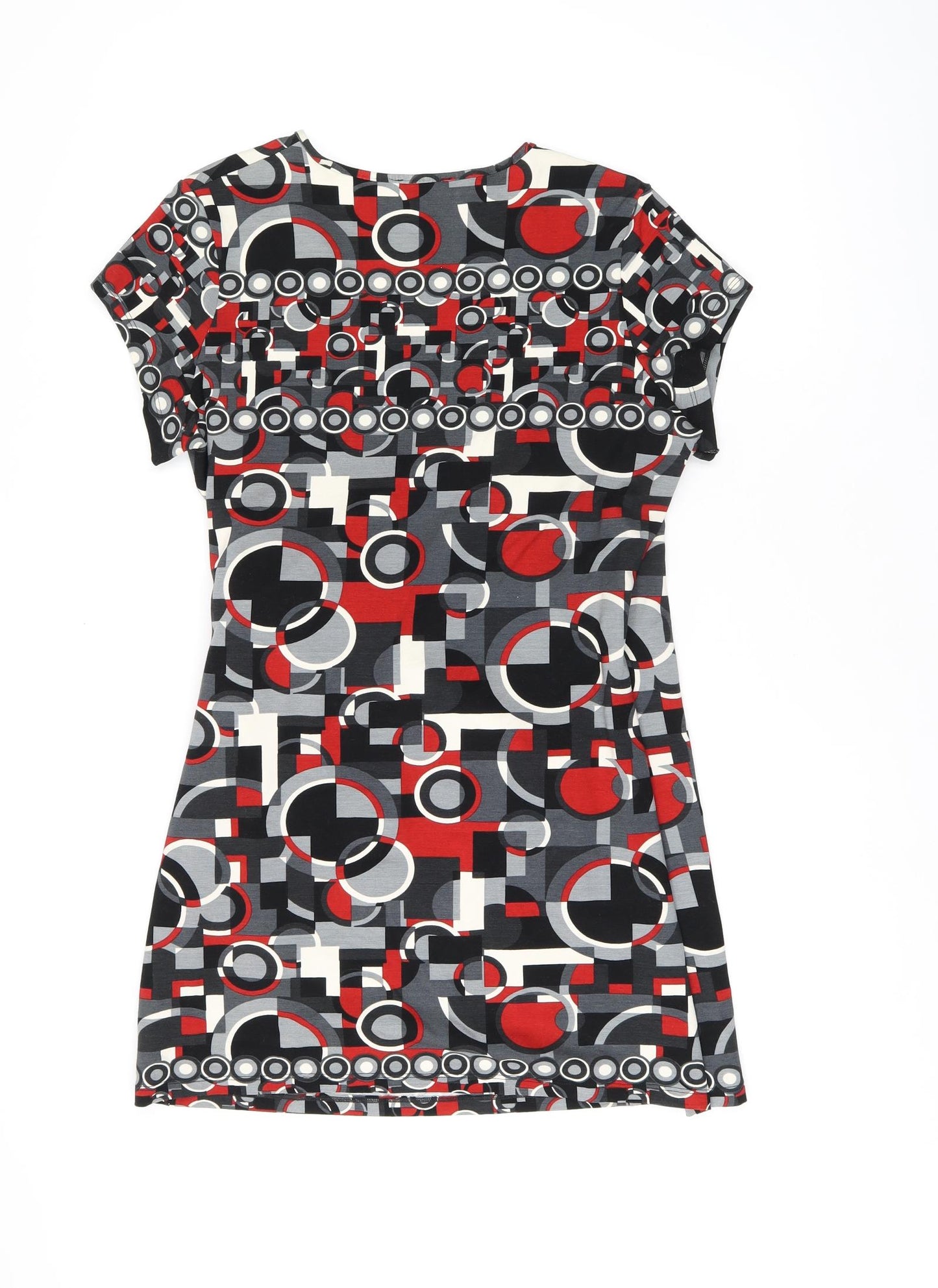 Marks and Spencer Womens Multicoloured Geometric Viscose Wrap Blouse Size 16 V-Neck
