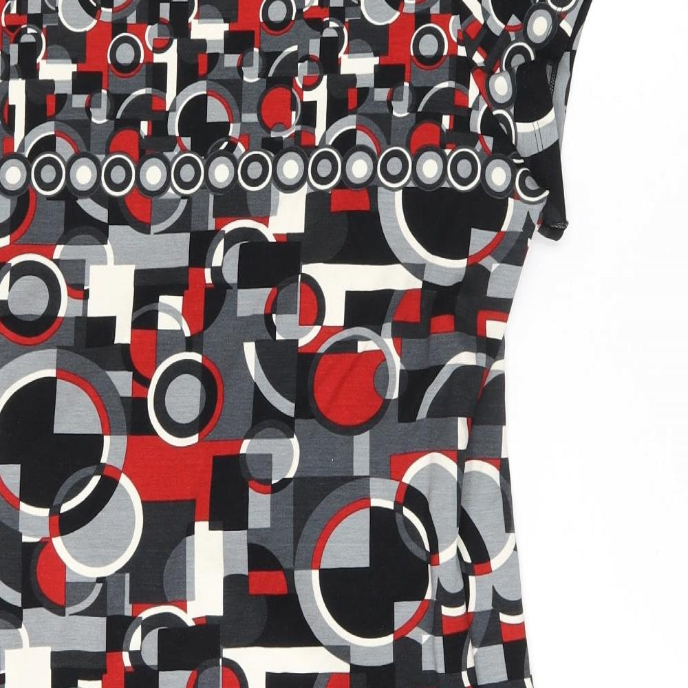 Marks and Spencer Womens Multicoloured Geometric Viscose Wrap Blouse Size 16 V-Neck