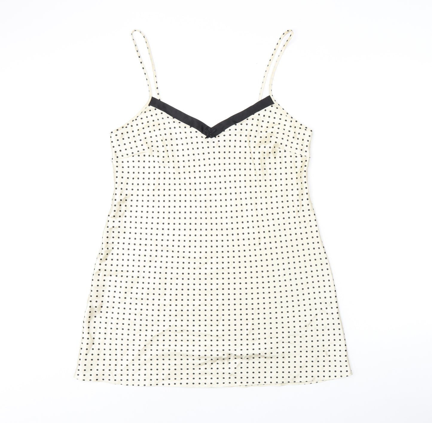 Marks and Spencer Womens Beige Polka Dot Polyester Camisole Tank Size 12 V-Neck