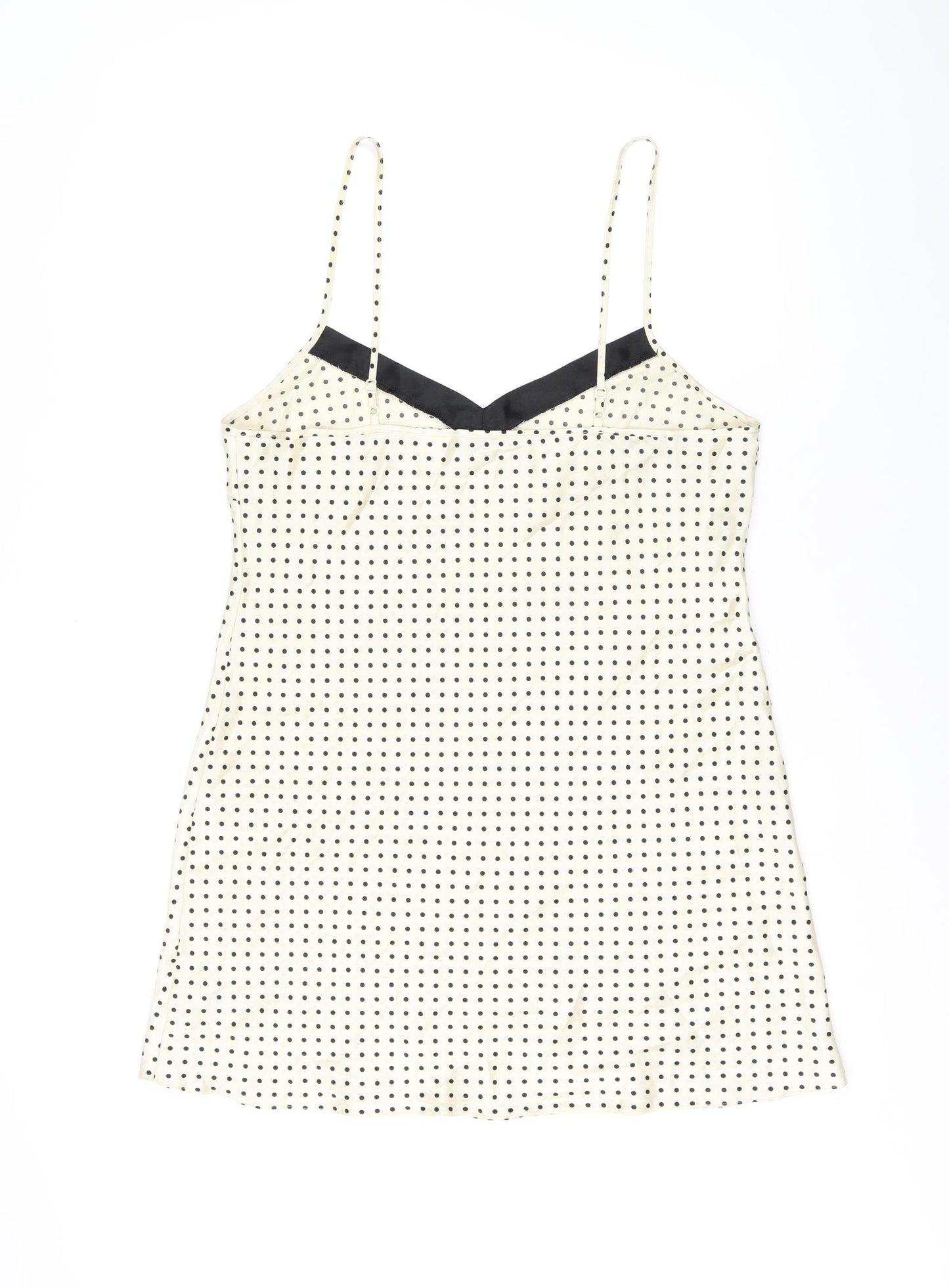 Marks and Spencer Womens Beige Polka Dot Polyester Camisole Tank Size 12 V-Neck
