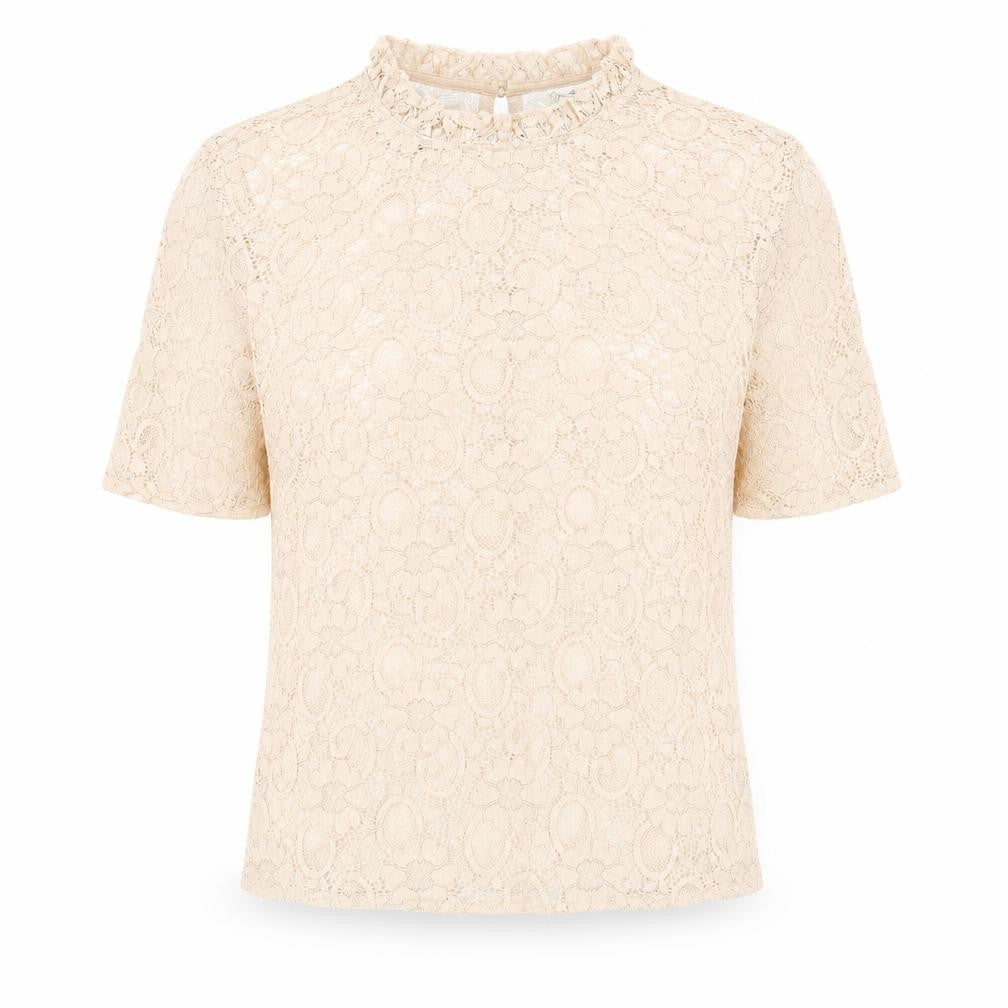 Miss Selfridge Womens Pink Floral Nylon Basic T-Shirt Size 10 Round Neck