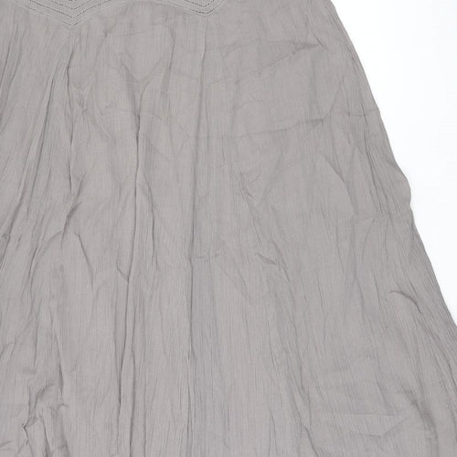Poetry Womens Brown Cotton Swing Skirt Size 14 Zip