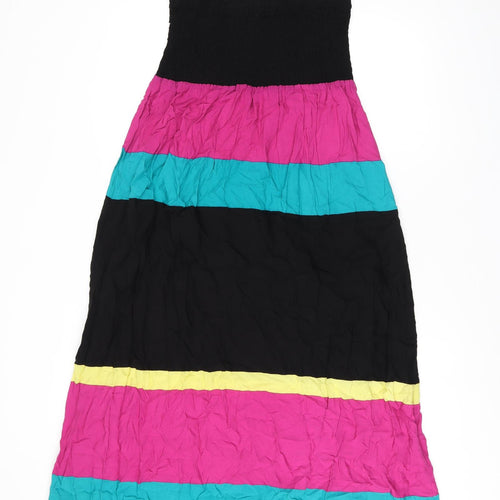 Per Una Womens Multicoloured Striped Viscose Maxi Size 14 Off the Shoulder Pullover