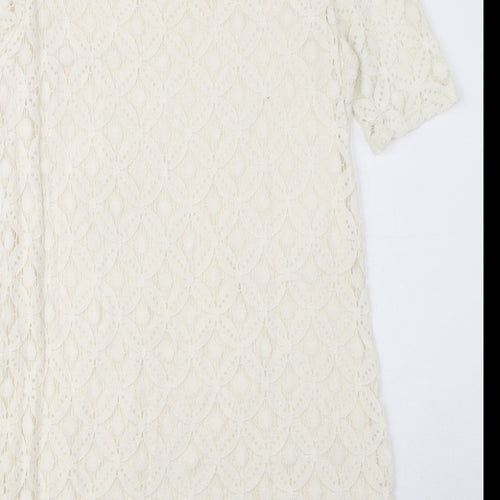 NEXT Womens Ivory Cotton Mini Size 10 Round Neck Pullover