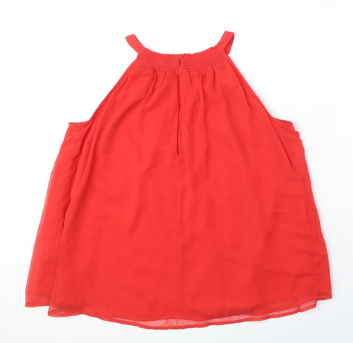 Marks and Spencer Womens Red Polyester Basic Blouse Size 10 Round Neck