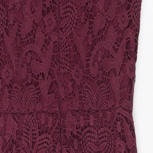 Chi Chi Womens Purple Polyester Pencil Dress Size 10 Mock Neck Zip