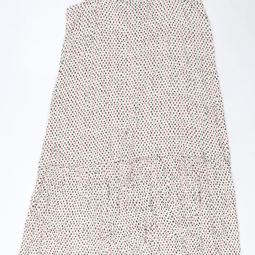 Marks and Spencer Womens Ivory Geometric Viscose Tank Dress Size 10 Round Neck Pullover