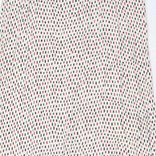 Marks and Spencer Womens Ivory Geometric Viscose Tank Dress Size 10 Round Neck Pullover