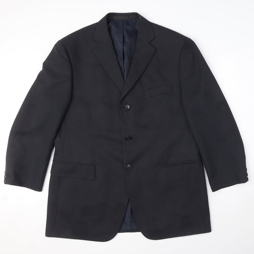 Marks and Spencer Mens Black Polyester Jacket Suit Jacket Size 42 Regular
