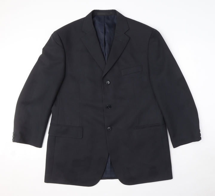 Marks and Spencer Mens Black Polyester Jacket Suit Jacket Size 42 Regular
