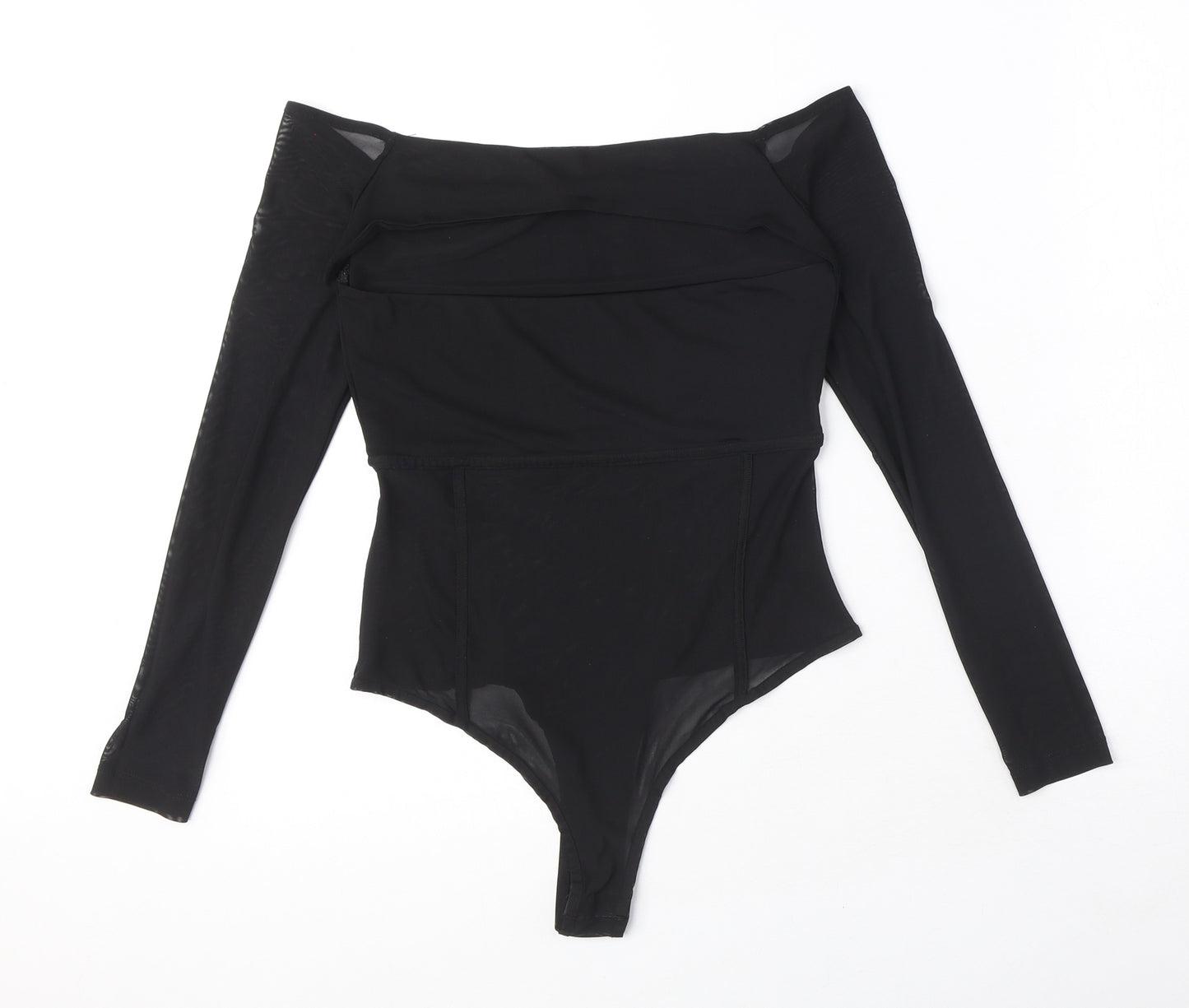 ASOS Womens Black Polyester Bodysuit One-Piece Size 10 Snap - Cut Out Detail