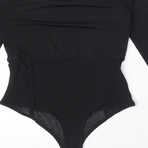 ASOS Womens Black Polyester Bodysuit One-Piece Size 10 Snap - Cut Out Detail