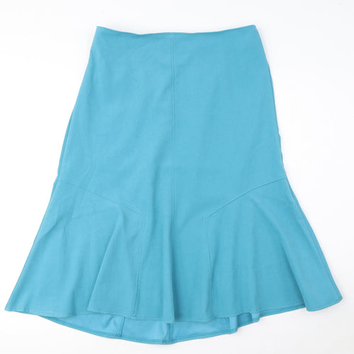 Damart Womens Blue Polyester Flare Skirt Size 14 - Elastic Waist