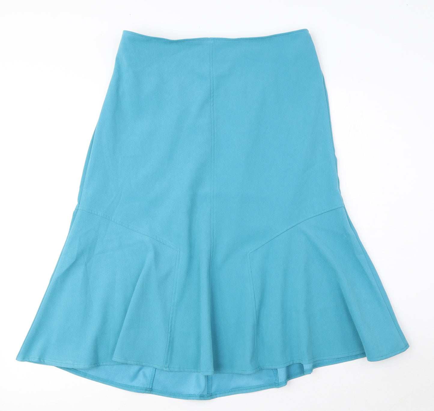 Damart Womens Blue Polyester Flare Skirt Size 14 - Elastic Waist