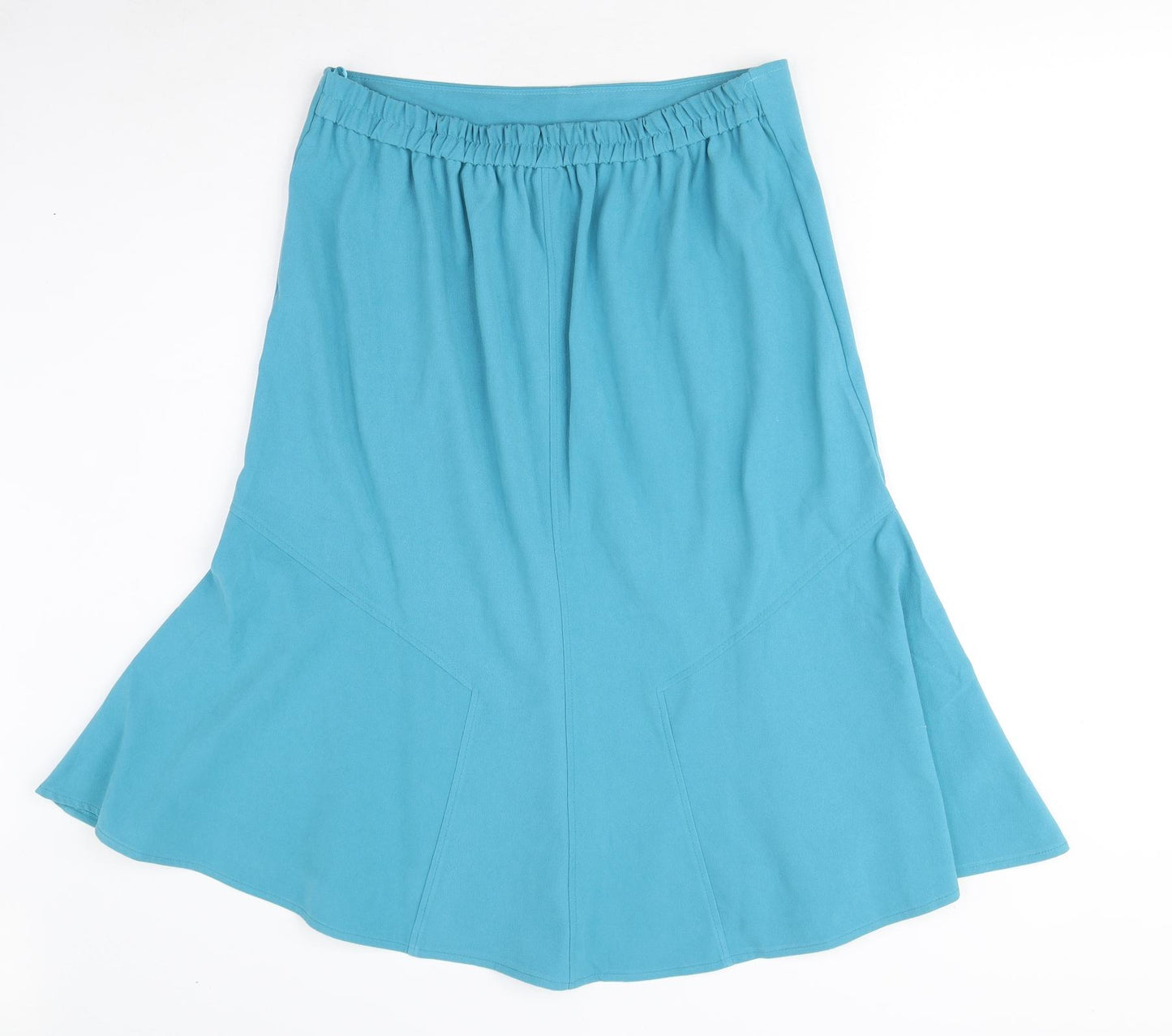 Damart Womens Blue Polyester Flare Skirt Size 14 - Elastic Waist
