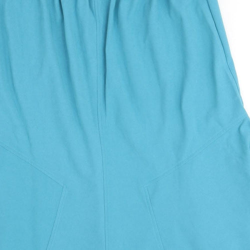 Damart Womens Blue Polyester Flare Skirt Size 14 - Elastic Waist