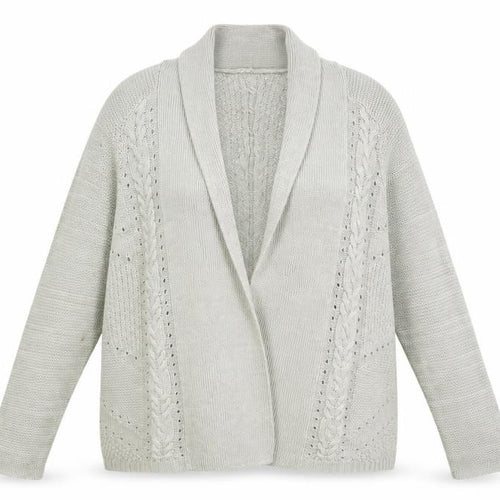 Marks and Spencer Womens Grey Collared Acrylic Cardigan Jumper Size 14 - Open