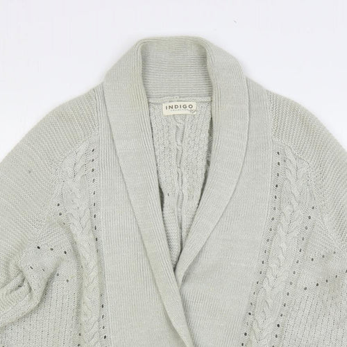 Marks and Spencer Womens Grey Collared Acrylic Cardigan Jumper Size 14 - Open