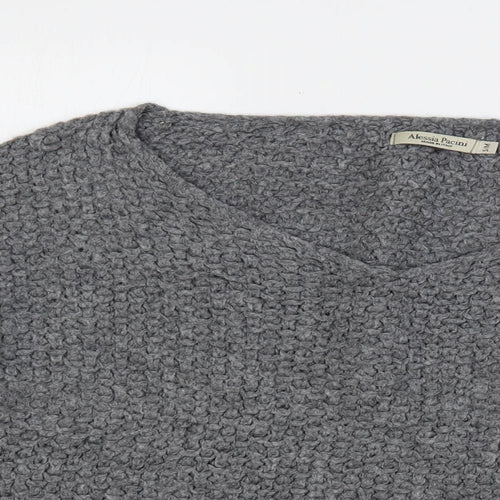 Alessia Pacini Womens Grey Boat Neck Acrylic Pullover Jumper Size S - Size S-M
