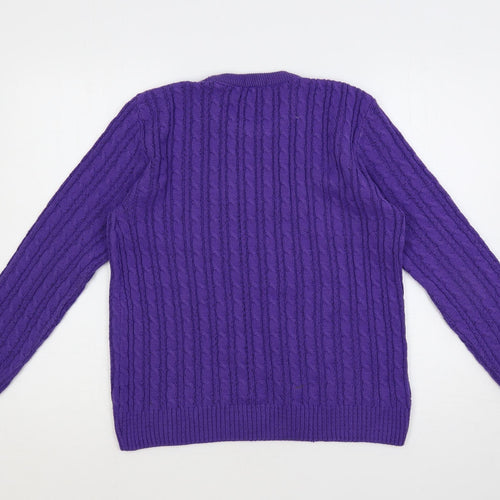 Vida Vi Womens Purple Crew Neck Acrylic Pullover Jumper Size M - Size M-L