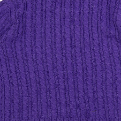 Vida Vi Womens Purple Crew Neck Acrylic Pullover Jumper Size M - Size M-L
