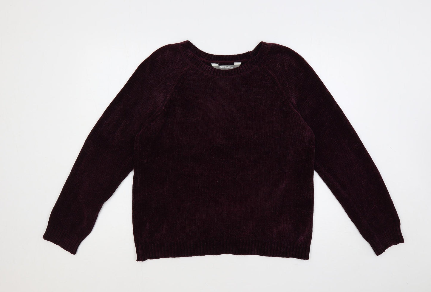 Mountain Warehouse Womens Purple Boat Neck Acrylic Pullover Jumper Size 12